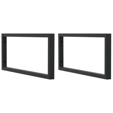  Shelf Brackets for Washbasin 2 pcs Black Rectangular Steel