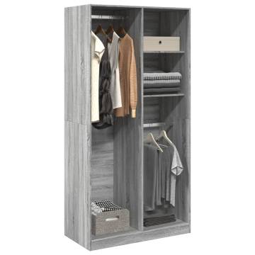  Wardrobe Grey Sonoma 100x50x200 cm Engineered Wood