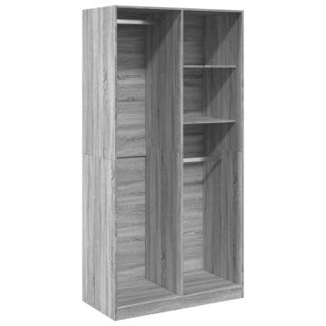  Wardrobe Grey Sonoma 100x50x200 cm Engineered Wood