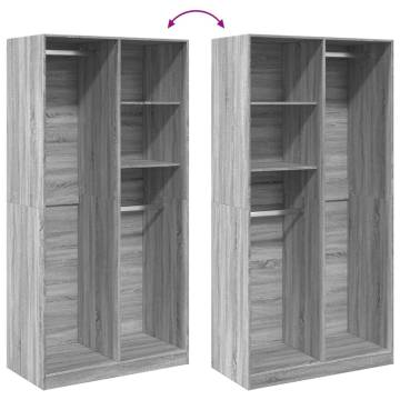  Wardrobe Grey Sonoma 100x50x200 cm Engineered Wood