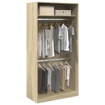  Wardrobe Sonoma Oak 100x50x200 cm Engineered Wood