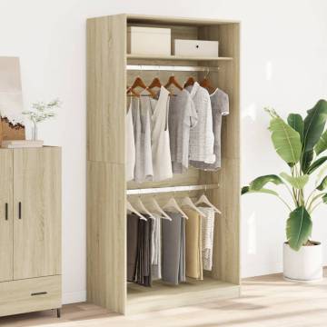  Wardrobe Sonoma Oak 100x50x200 cm Engineered Wood