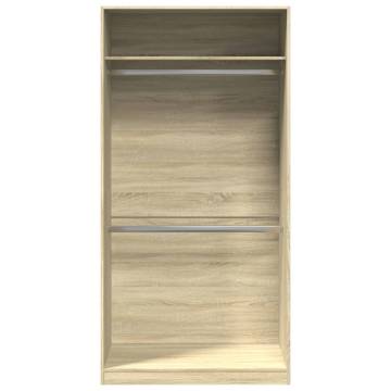  Wardrobe Sonoma Oak 100x50x200 cm Engineered Wood