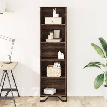  Bookcase Brown Oak 50x31x169 cm Engineered Wood