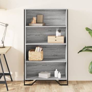  Bookcase Grey Sonoma 80x31x137.5 cm Engineered Wood