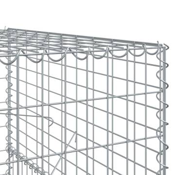  Gabion Basket with Cover 600x100x150 cm Galvanised Iron