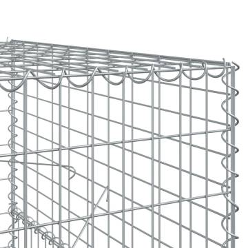  Gabion Basket with Cover 1200x100x150 cm Galvanised Iron