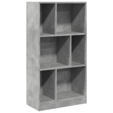  Bookcase Concrete Grey 57x28.5x107.5 cm Engineered Wood