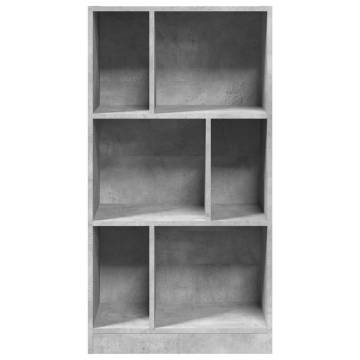  Bookcase Concrete Grey 57x28.5x107.5 cm Engineered Wood