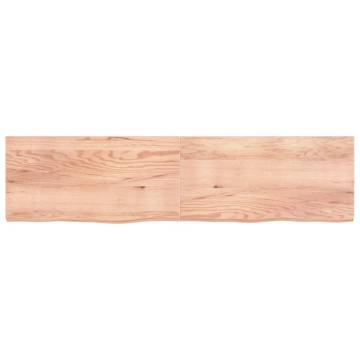 Table Top Light Brown 200x50x(2-6) cm Treated Solid Wood Oak