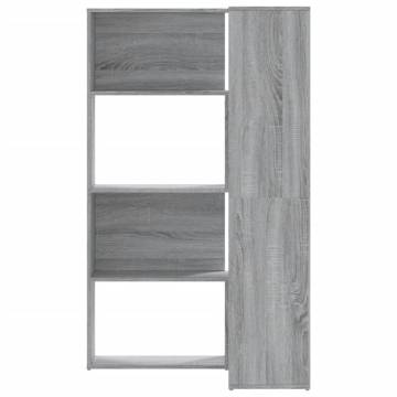  Corner Bookcase 4-Tier Grey Sonoma 85x85x140 cm Engineered Wood