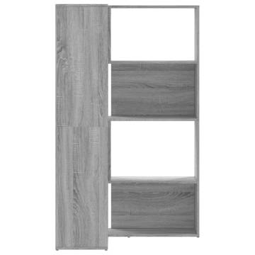  Corner Bookcase 4-Tier Grey Sonoma 85x85x140 cm Engineered Wood