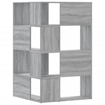  Corner Bookcase 4-Tier Grey Sonoma 85x85x140 cm Engineered Wood