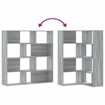  Corner Bookcase 4-Tier Grey Sonoma 85x85x140 cm Engineered Wood