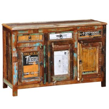  Reclaimed Cupboard Solid Wood Vintage with 3 Drawers 3 Doors