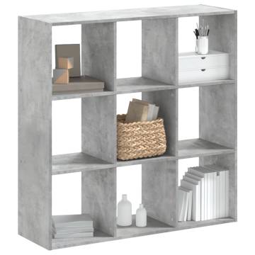  Bookcase Concrete Grey 102x32x102 cm Engineered Wood