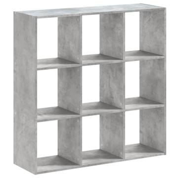  Bookcase Concrete Grey 102x32x102 cm Engineered Wood