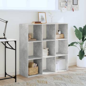  Bookcase Concrete Grey 102x32x102 cm Engineered Wood