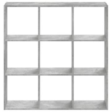  Bookcase Concrete Grey 102x32x102 cm Engineered Wood