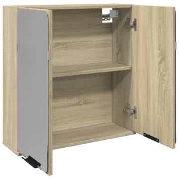  Bathroom Mirror Cabinet Sonoma Oak 64.5x20x66.5 cm Engineered Wood