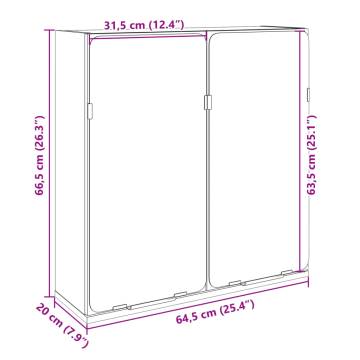  Bathroom Mirror Cabinet Sonoma Oak 64.5x20x66.5 cm Engineered Wood