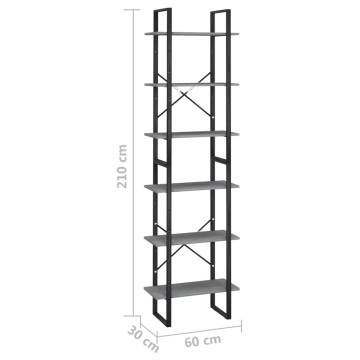 Storage Shelf Grey 60x30x210 cm Solid Wood Pine