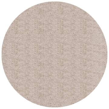  Shaggy Rug PAMPLONA High Pile Modern Beige Ø 280 cm