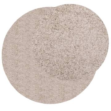  Shaggy Rug PAMPLONA High Pile Modern Beige Ø 280 cm