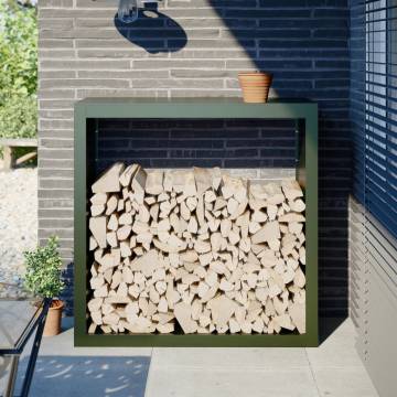  Firewood Rack Green 100x40x100 cm Steel