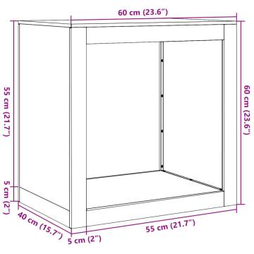  Firewood Rack 60x40x60 cm Stainless Steel