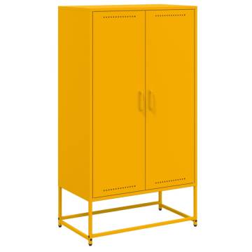  Highboard Mustard Yellow 68.5x38.5x123.5 cm Steel