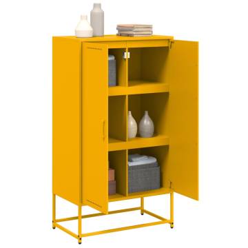  Highboard Mustard Yellow 68.5x38.5x123.5 cm Steel