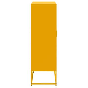  Highboard Mustard Yellow 68.5x38.5x123.5 cm Steel