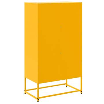  Highboard Mustard Yellow 68.5x38.5x123.5 cm Steel