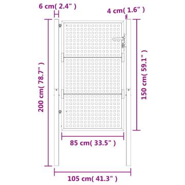  Garden Gate Anthracite 105x200 cm Steel