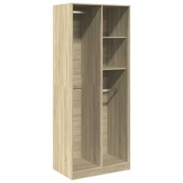  Wardrobe Sonoma Oak 80x50x200 cm Engineered Wood