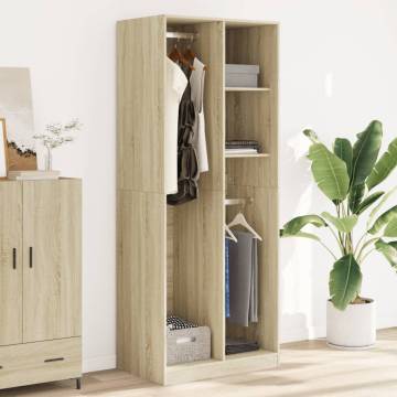  Wardrobe Sonoma Oak 80x50x200 cm Engineered Wood