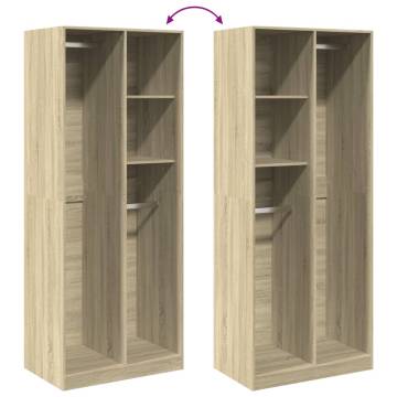  Wardrobe Sonoma Oak 80x50x200 cm Engineered Wood