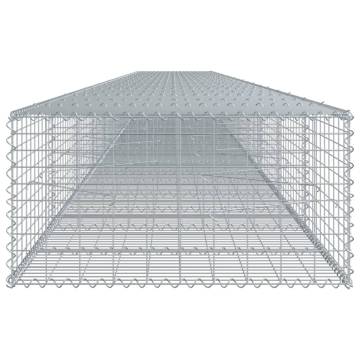  Gabion Basket with Cover 1100x100x50 cm Galvanised Iron