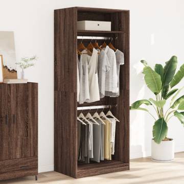  Wardrobe Brown Oak 80x50x200 cm Engineered Wood