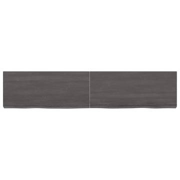 Bathroom Countertop Dark Brown 140x30x(2-6) cm Treated Solid Wood