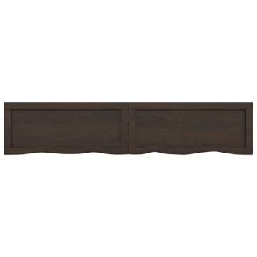 Bathroom Countertop Dark Brown 140x30x(2-6) cm Treated Solid Wood