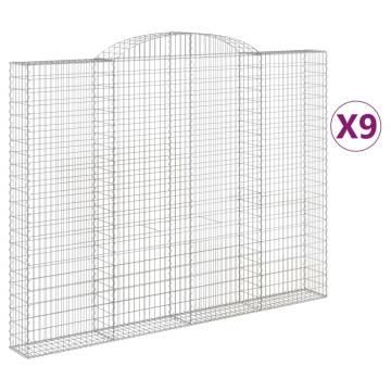  Arched Gabion Baskets 9 pcs 300x30x220240 cm Galvanised Iron