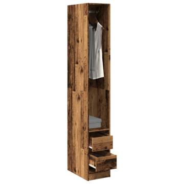  Wardrobe Old Wood 30x50x200 cm Engineered Wood