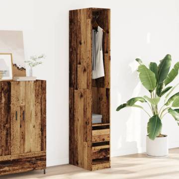  Wardrobe Old Wood 30x50x200 cm Engineered Wood