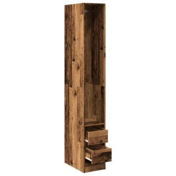  Wardrobe Old Wood 30x50x200 cm Engineered Wood