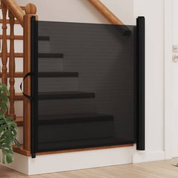  Retractable Pet Gate Black 102.5x125 cm