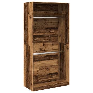  Wardrobe Old Wood 100x50x200 cm Engineered Wood