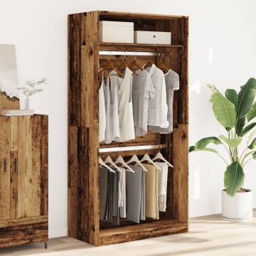  Wardrobe Old Wood 100x50x200 cm Engineered Wood