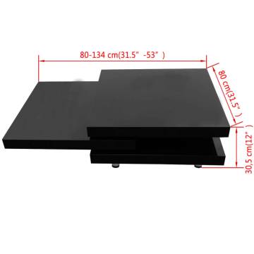  Coffee Table 3 Tiers High Gloss Black